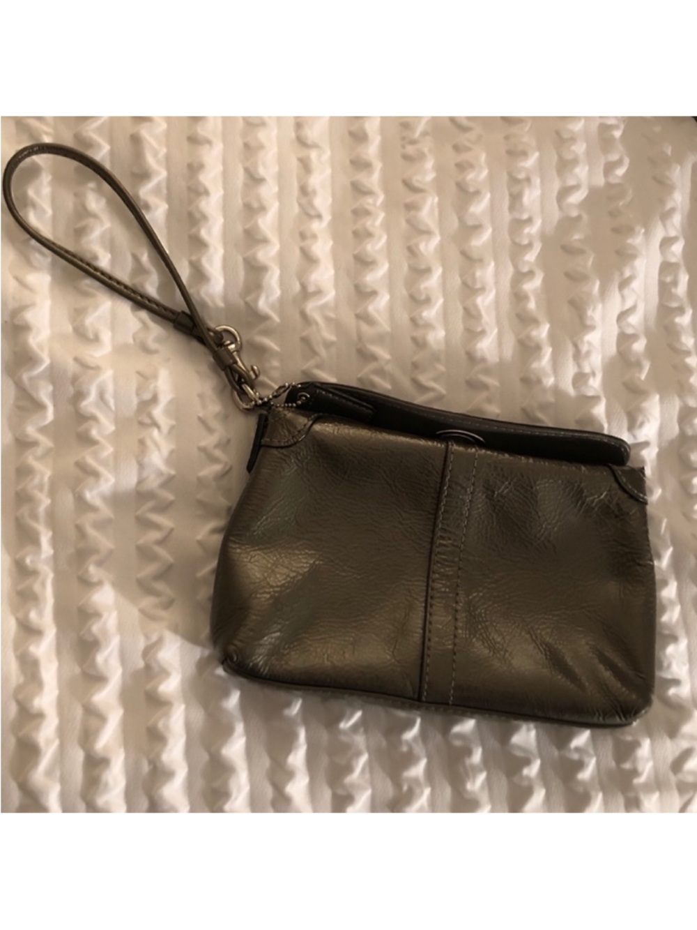 Coach Olive Green Leather Wristlet